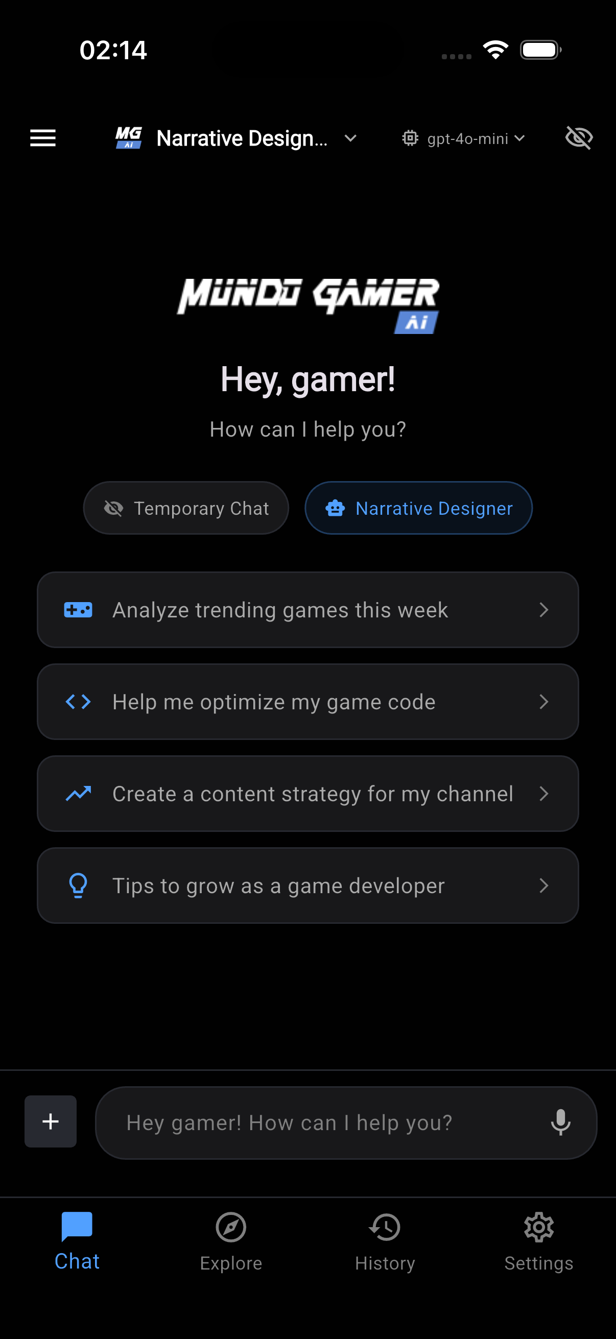 Welcome Screen