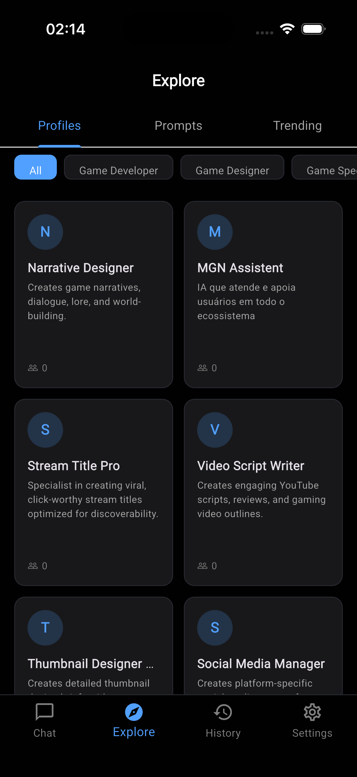 Explore Profiles